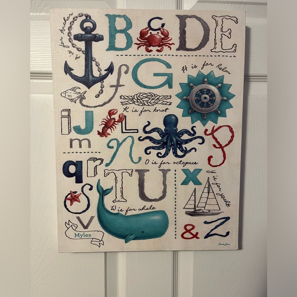 Nautical Ocean ABC Alphabet Decor Personalized Myles